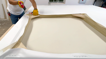 We deliver artist canvas that can be customized in size, depth, fiber or priming level, all tensioned tight and prepped for paint. Each canvas ships in a wooden crate designed to match its profile. Fully tailored foundation for your creative work.