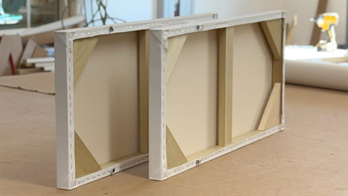 Our blank canvas modern art selection is built custom for minimalist or bold contemporary pieces with clean edges and flat tension. Each canvas arrives pre-primed, stretched tight and ready for expression. Packaged securely in wood crates to maintain pristine surfaces.