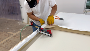 The blank white canvas we supply is custom-dimensioned, triple-primed and ready for painting. Rigidly mounted on heavy stretcher bars, it ships in a protective wood crate. Studio or gallery-ready white canvas delivered right.