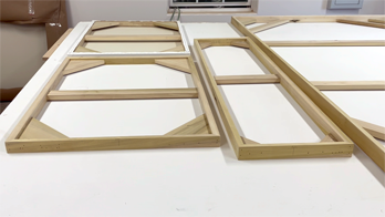 Request canvas material tailored to your needs—choose cotton, linen, gesso weight, and priming depth. Our materials arrive pre-cut, mounted on heavy-duty stretchers, and delivered in wood crates to maintain flatness. Ideal for specialty techniques and large work.
