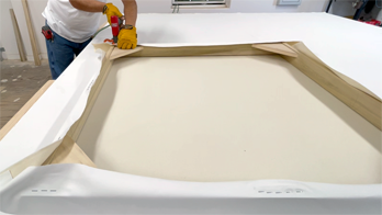 Our custom size stretched canvas is built to any width, height, or depth, with strong frame and precise tensioning. Each canvas arrives pre-primed and studio-ready, packed in a durable wood crate. Custom foundation for your vision.