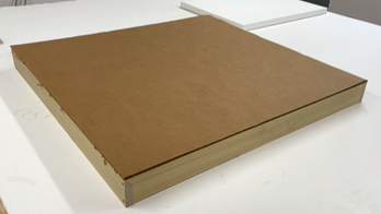 Stretched canvas panels come premounted, primed, and tensioned on framed supports—ready to display or paint. Each order ships flat-packed in wood crates for protection. Ideal for exhibitions and stacked storage setups.