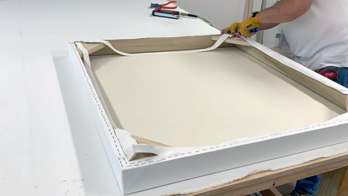 Looking to print on stretched canvas Choose our custom-size framed canvases and add prints atop a tensioned and primed surface. Each stretched canvas is built to spec and arrives crated. Professional print-ready canvases at your fingertips.