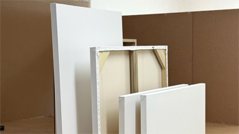Our white blank canvas boards come in multiple sizes, primed, and mounted ready for acrylic or oil. Each board is custom-cut and padded inside a wooden crate for flatness. Perfect for artists who need ready-ready blank media.